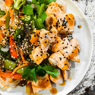 Sheet Pan Salmon Stir Fry
