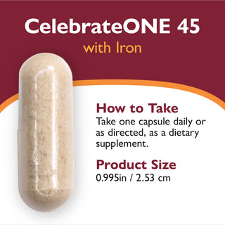 CelebrateONE 45 Once Daily Bariatric Multivitamin with Iron, Capsules