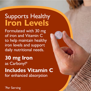 Iron 30 mg + Vitamin C, Chewable, Grape