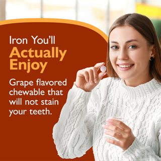 Iron 30 mg + Vitamin C, Chewable, Grape